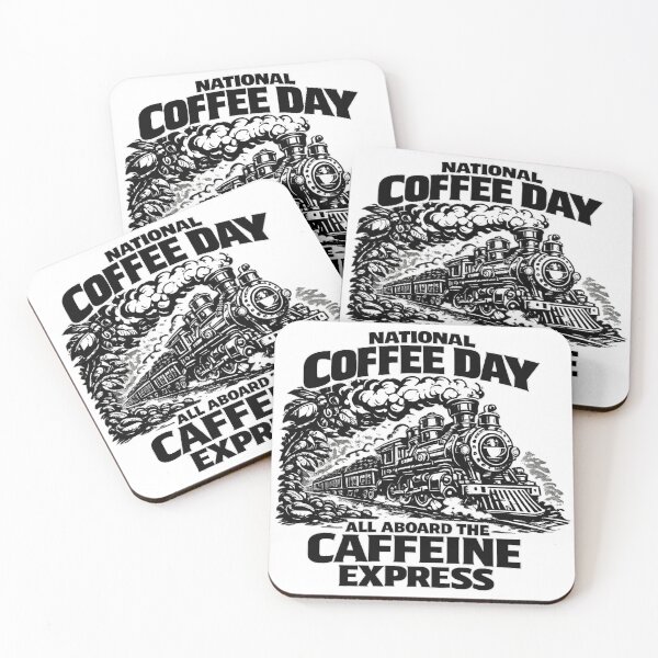 Item preview, All Aboard the Caffeine Express National Coffee Day Train designed and sold by irfanshikh.