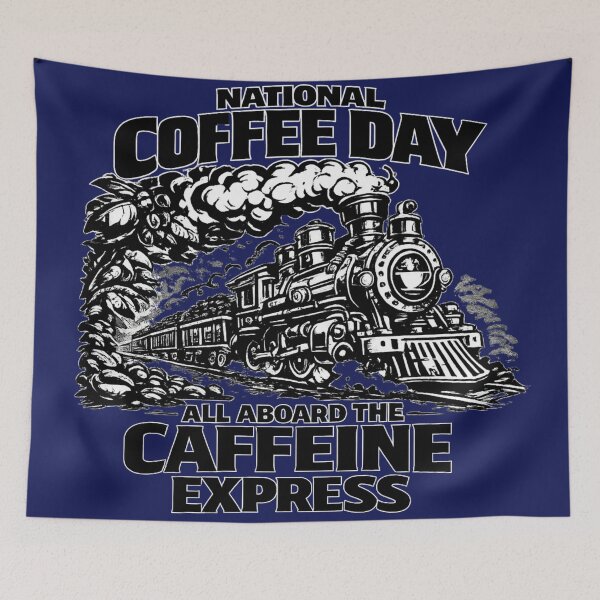 Item preview, All Aboard the Caffeine Express National Coffee Day Train designed and sold by irfanshikh.