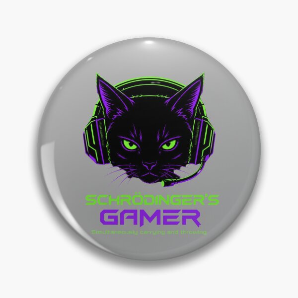 Item preview, Schrödingers Gamer Cat - Neon Line Art Gaming designed and sold by DesignByHarun.