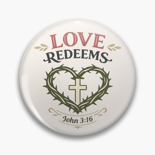 Item preview, Love Redeems Christian Heart Cross – John 3:16 Bible Verse Art designed and sold by stylishdzign.