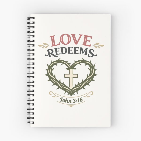 Item preview, Love Redeems Christian Heart Cross – John 3:16 Bible Verse Art designed and sold by stylishdzign.