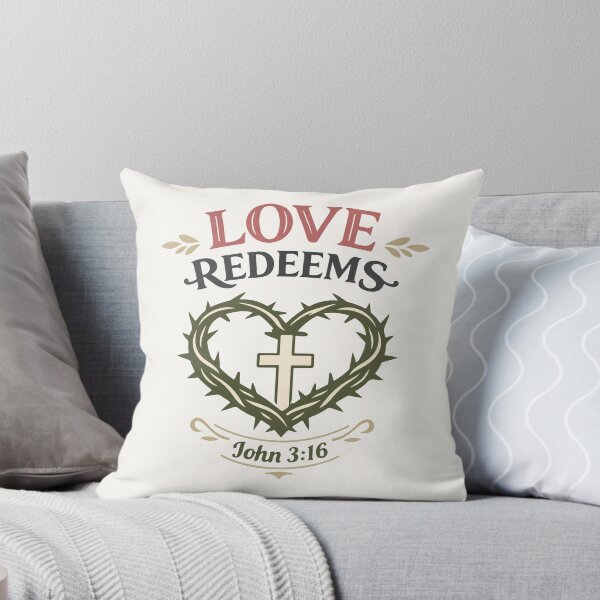Item preview, Love Redeems Christian Heart Cross – John 3:16 Bible Verse Art designed and sold by stylishdzign.