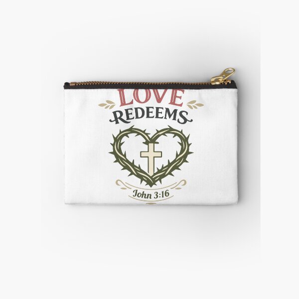 Item preview, Love Redeems Christian Heart Cross – John 3:16 Bible Verse Art designed and sold by stylishdzign.