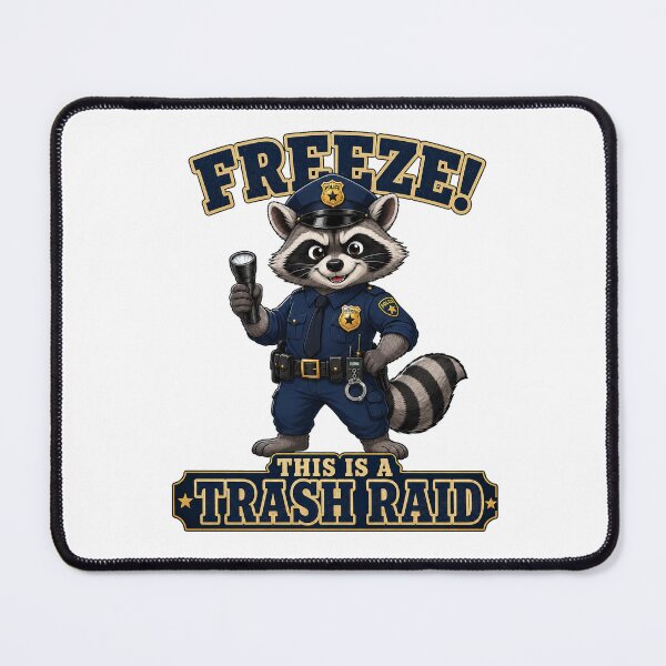 Item preview, Funny Police Raccoon Trash Raid Design designed and sold by Kolibra.
