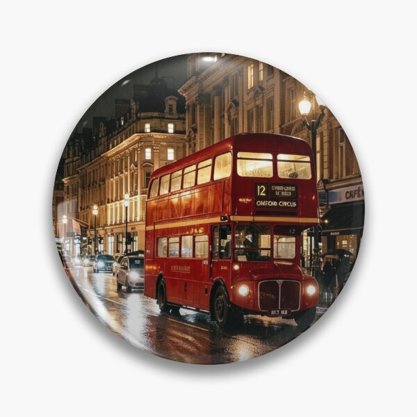 Item preview, Rainy London Night - Classic Red Routemaster Bus designed and sold by ResonateUK.