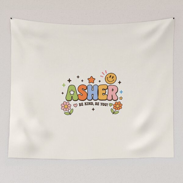 Item preview, Asher Retro Groovy Name | Be Kind Be You Cute Smiley Design designed and sold by looplandger.