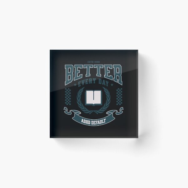 Item preview, Better Every Day ADHD Default Varsity Design – Retro Collegiate Book Logo designed and sold by lenalenspod.