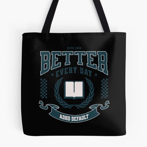 Item preview, Better Every Day ADHD Default Varsity Design – Retro Collegiate Book Logo designed and sold by lenalenspod.