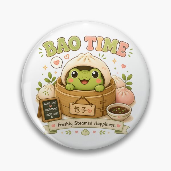 Item preview, Cute Bao Bun Frog Kawaii T-Shirt | Steamed Dumpling Frog Foodie Aesthetic Gift designed and sold by Snackwear Apparel.