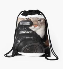 Camera Cat Drawstring Bag