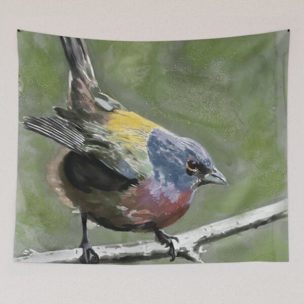 Item preview, Male Painted Bunting Watercolor designed and sold by SGillum.