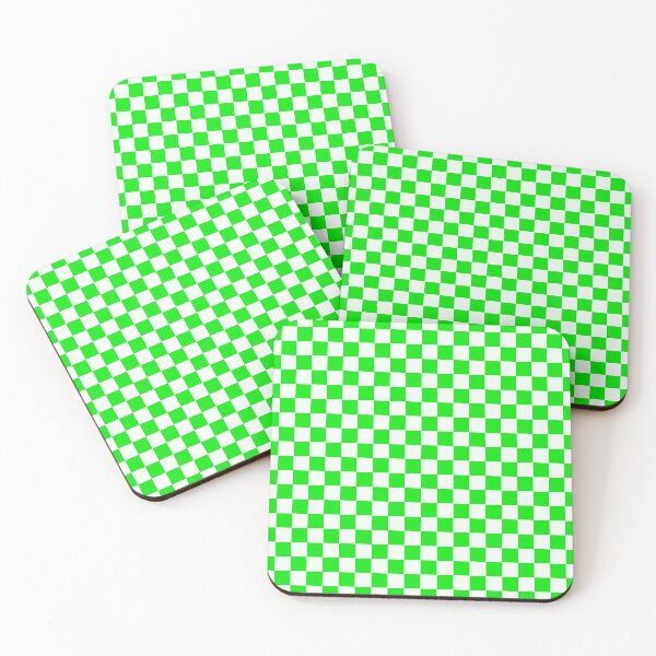 Item preview, Bright Green and White Chequered Pattern designed and sold by Jeallan Designs.