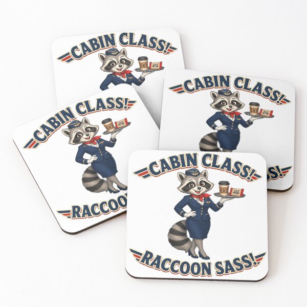 Item preview, Funny Raccoon Flight Attendant Cabin Class Design designed and sold by Kolibra.