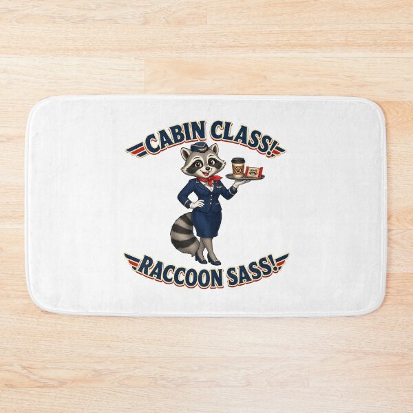 Item preview, Funny Raccoon Flight Attendant Cabin Class Design designed and sold by Kolibra.