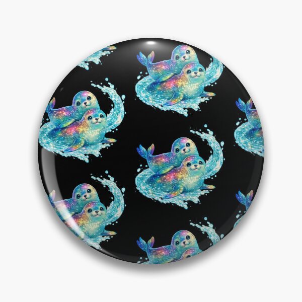 Item preview, Iridescent seals in sparkling splash designed and sold by Side Quest Co..