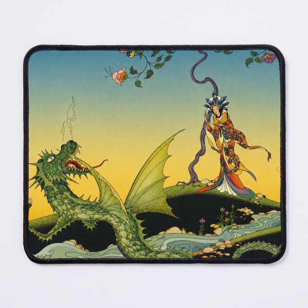 Item preview, Asian Princess and Dragon by Virginia Frances Sterrett - Art Nouveau Dragon Fantasy Illustration Vintage Wall Art for Mythology Lovers designed and sold by RickE.