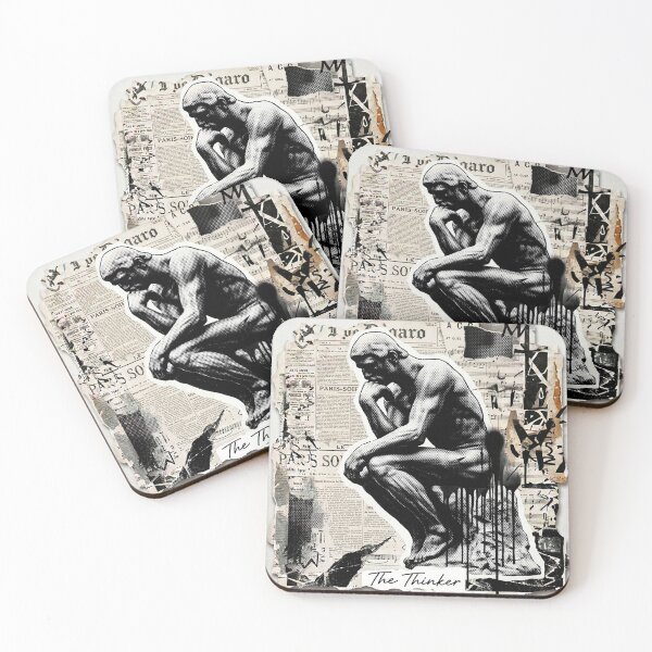Item preview, The Thinker Street Art Stencil – Urban Grunge Rodin designed and sold by Simplybe1.