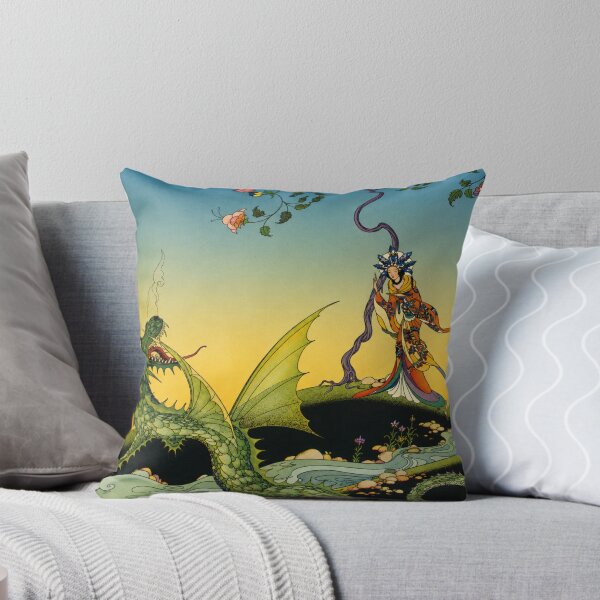 Item preview, Asian Princess and Dragon by Virginia Frances Sterrett - Art Nouveau Dragon Fantasy Illustration Vintage Wall Art for Mythology Lovers designed and sold by RickE.
