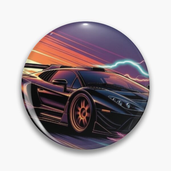 Item preview, Electric Neon Supercar | Cyberpunk Synthwave Speed Art designed and sold by Nexus Space.