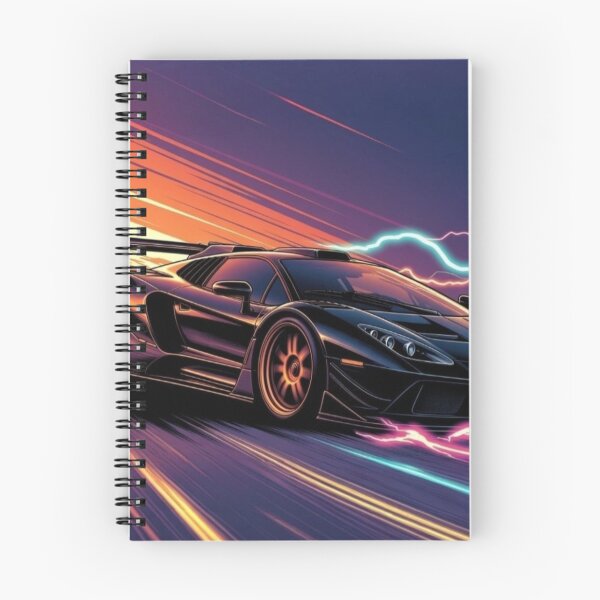 Item preview, Electric Neon Supercar | Cyberpunk Synthwave Speed Art designed and sold by Nexus Space.