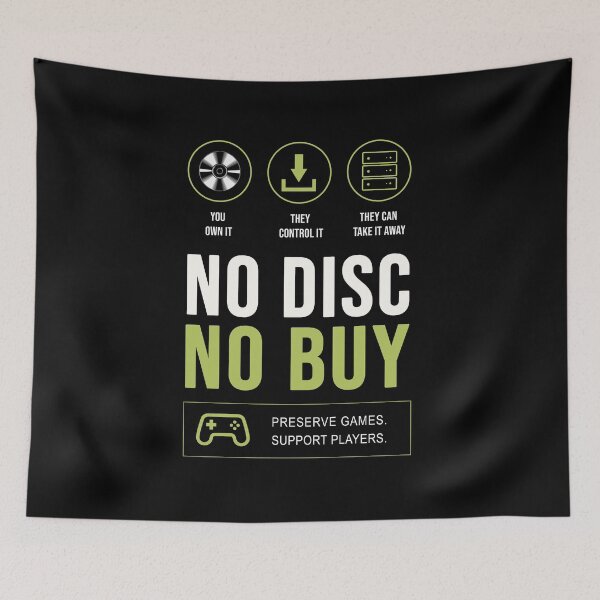 Item preview, No Disc No Buy – Physical Games Forever designed and sold by ActiveNerd.