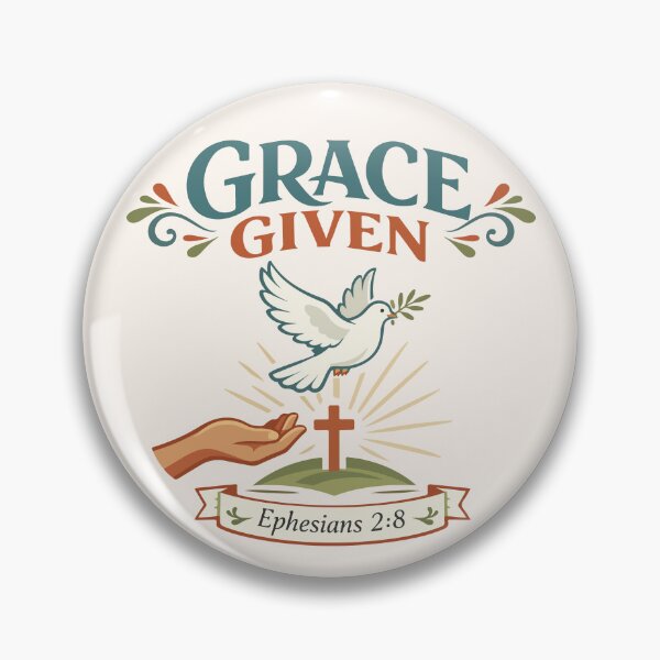 Item preview, Grace Given Christian Dove & Cross – Ephesians 2:8 Bible Verse Art designed and sold by stylishdzign.
