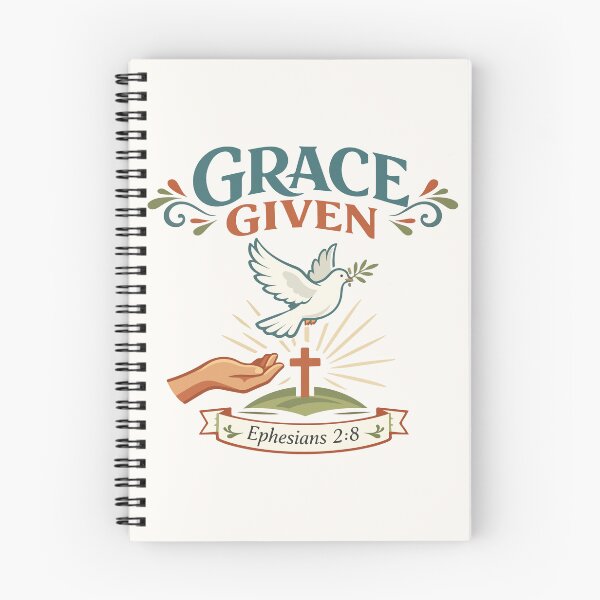 Item preview, Grace Given Christian Dove & Cross – Ephesians 2:8 Bible Verse Art designed and sold by stylishdzign.