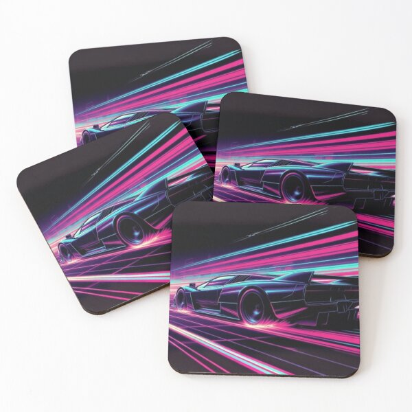 Item preview, Retro Synthwave Supercar Neon Speed | Cyberpunk Sunset Car Art designed and sold by Nexus Space.