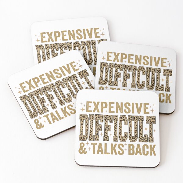 Item preview, Expensive Difficult and Talks Back Leopard Print Sassy Quote Retro Gold Typography Design designed and sold by raedattia.