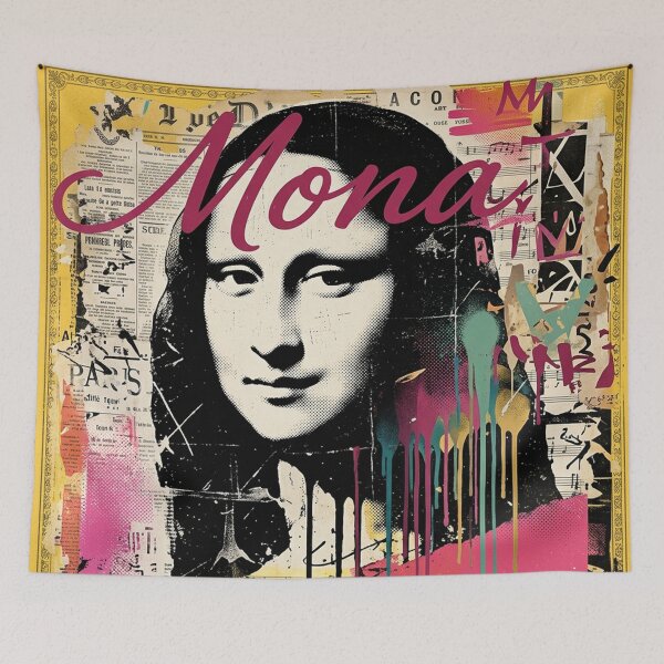 Item preview, Mona Lisa Street Art Stencil – Urban Grunge Portrait designed and sold by Simplybe1.