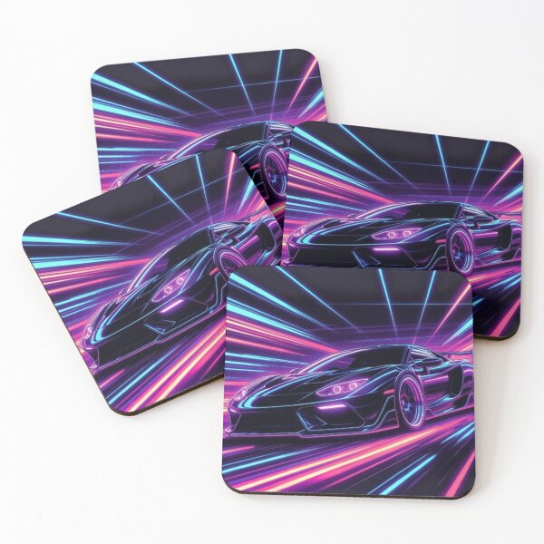 Item preview, Neon Synthwave Supercar | Retro Futuristic Cyberpunk Speed Art designed and sold by Nexus Space.