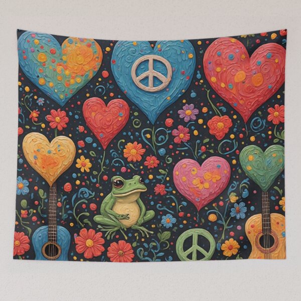 Item preview, 1960's Hippy Floral Hearts  designed and sold by TheDarkWardrobe.