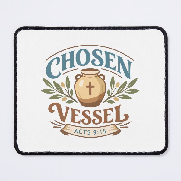 Item preview, Chosen Vessel Christian Clay Pot – Acts 9:15 Bible Verse Art designed and sold by stylishdzign.