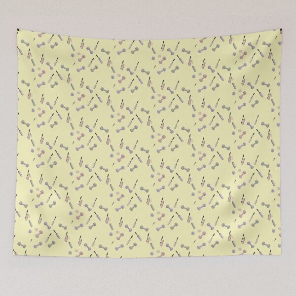 Item preview, Cute Gym Girl Pattern | Pastel Fitness and Makeup Seamless Design designed and sold by MimiSabu.