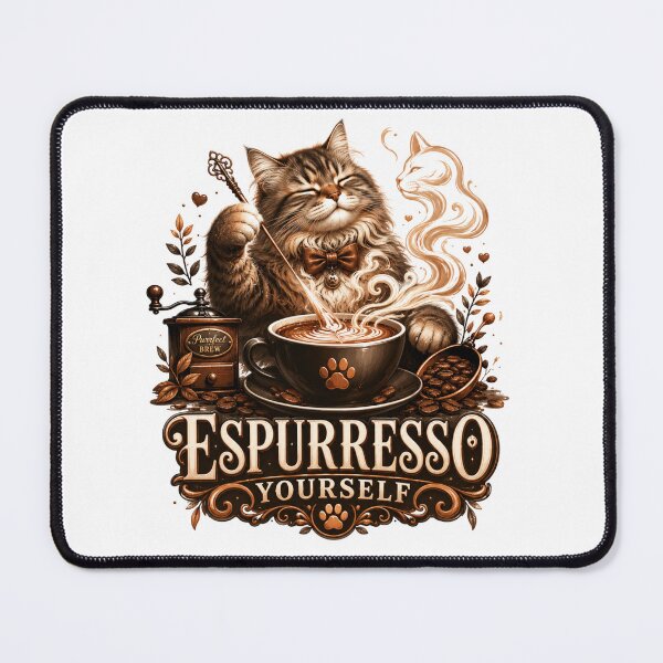 Item preview, Espurresso Yourself Funny Cat Coffee Art designed and sold by pradeepvisuals.