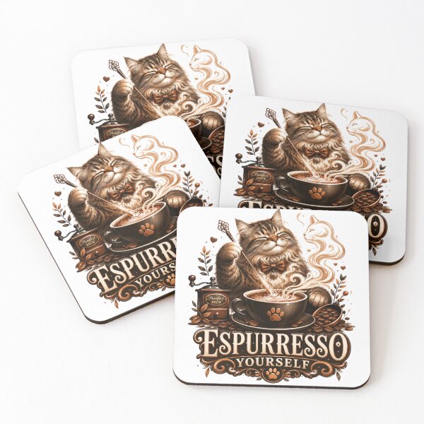 Item preview, Espurresso Yourself Funny Cat Coffee Art designed and sold by pradeepvisuals.