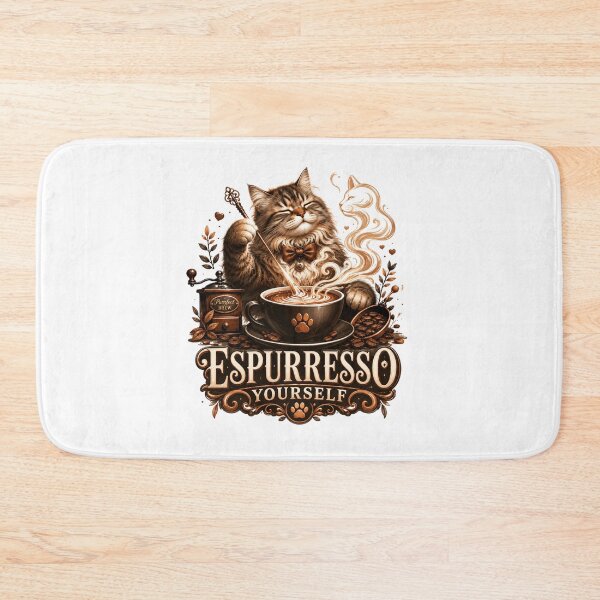 Item preview, Espurresso Yourself Funny Cat Coffee Art designed and sold by pradeepvisuals.