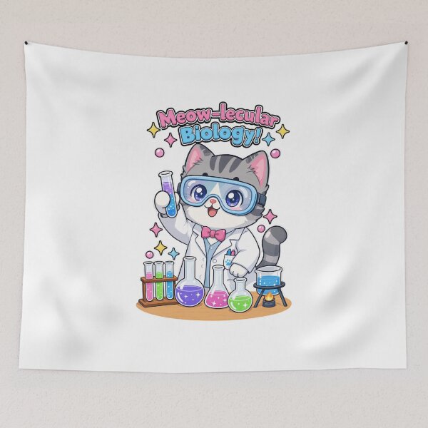 Item preview, Meow-lecular Biology Cute Scientist Cat | Kawaii Science Cat designed and sold by MurkCraft.