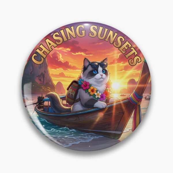 Item preview, Phuket Beach Longtail Boat Ragdoll Print: Chasing Sunsets designed and sold by MossyAndPearl.