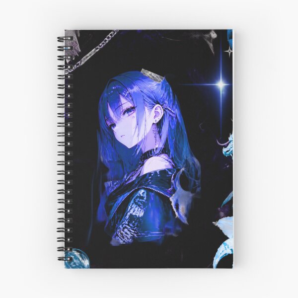 Item preview, Mystical Anime Girl with Ice Dragon – Blue Fantasy Night Art designed and sold by DervoTeck2767.
