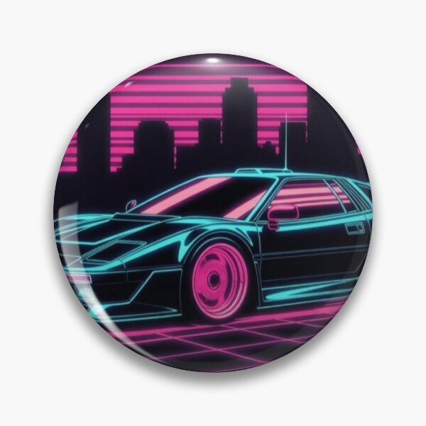 Artikelvorschau, Retro-Synthwave-Supercar | Neon City Outrun Digital Art entworfen und verkauft von Nexus Space.