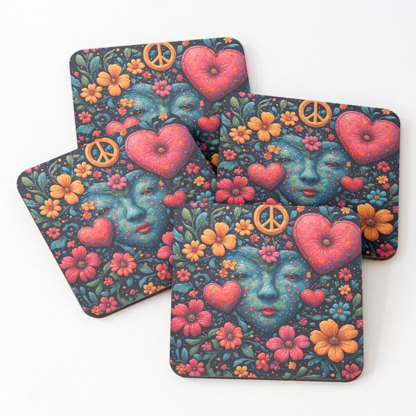 Item preview, 1960's Hippy Floral Hearts  designed and sold by TheDarkWardrobe.