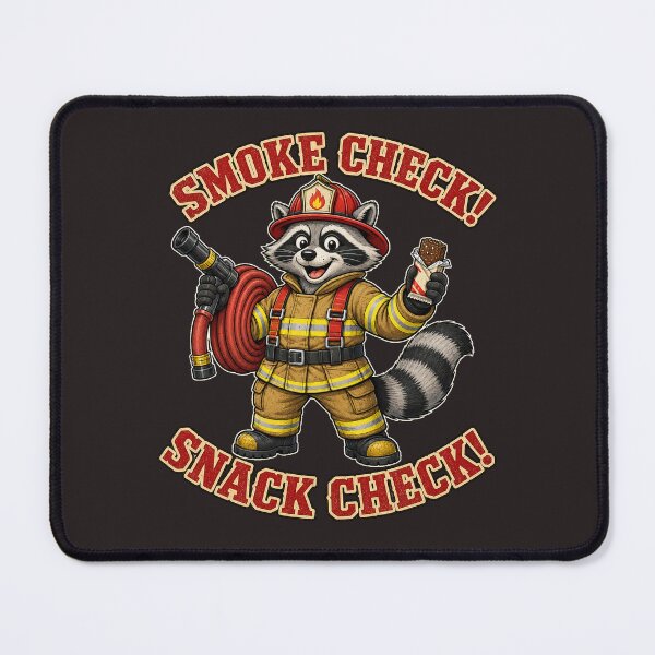 Item preview, Funny Raccoon Firefighter Smoke and Snack Check Design designed and sold by Kolibra.