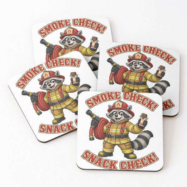 Item preview, Funny Raccoon Firefighter Smoke and Snack Check Design designed and sold by Kolibra.