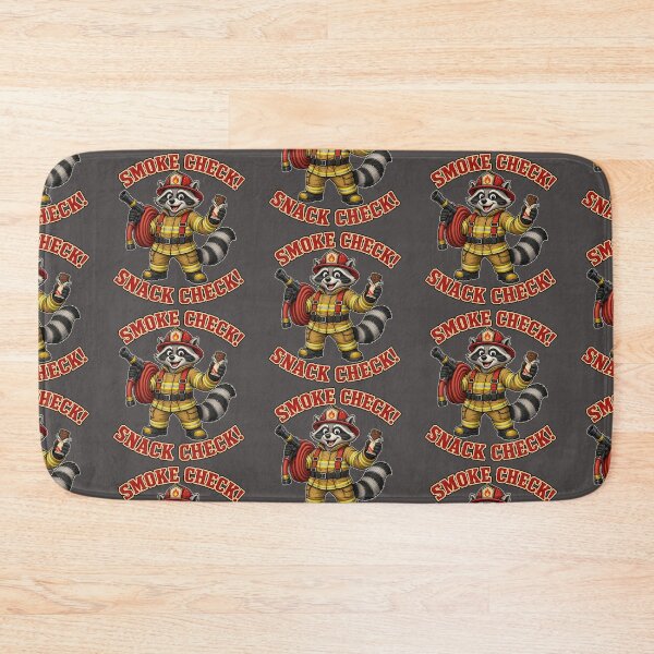 Item preview, Funny Raccoon Firefighter Smoke and Snack Check Design designed and sold by Kolibra.