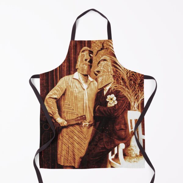 Item preview, Tiki wedding aloha vintage photo collage Moai Ukulele South Seas designed and sold by Luzi Illustrella.