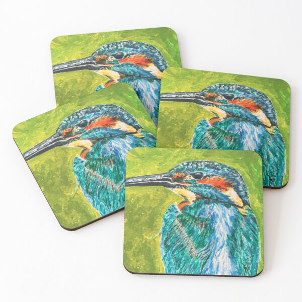 Item preview, Kingfisher Headshot: Acrylic Painted designed and sold by Charlotte's Shop of Bird Stuff.