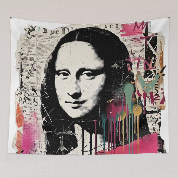 Item preview, Mona Lisa Reimagined – Graffiti Collage Pop Art designed and sold by Simplybe1.