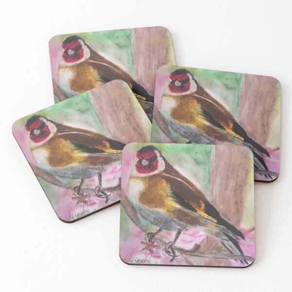Item preview, Goldfinch with Blossom: Oil Pastels designed and sold by Charlotte's Shop of Bird Stuff.