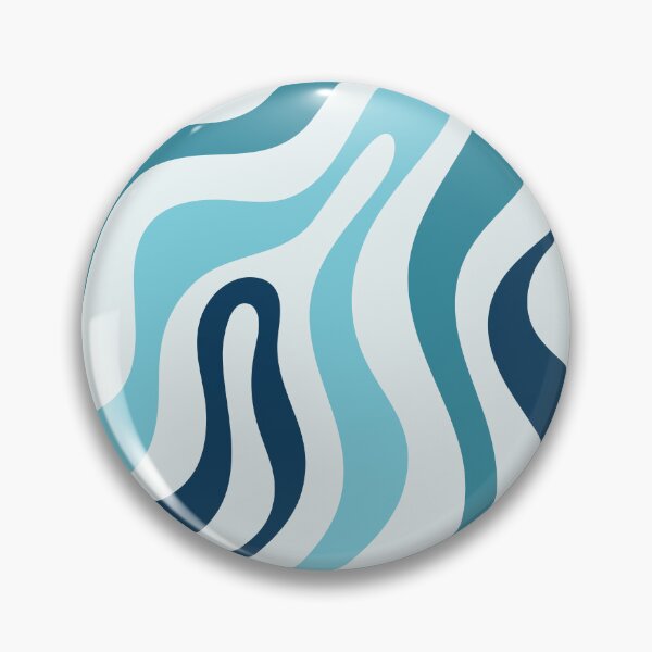 Item preview, Liquid Swirl Retro Abstract in Deep Navy Blue , Light Teal, and Medium Teal Blue, Cream, and White designed and sold by Differenceee.